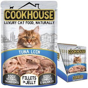 COOKHOUSE 100% Natural & Complete Luxury Wet Cat Food – Tuna Loin – Fillets in Jelly – 18 x 70g Pouches